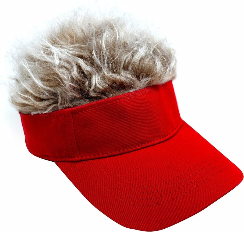 NNBDBVDHS Mens Visor with Hair Fake Hat with Hair for Men Funny Golf Hats Wig Hat Spiked Adjustable Baseball Cap - Image 1